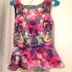 Flirty Floral Peplum Top