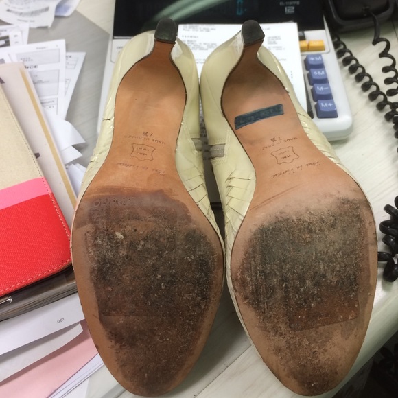 pour La Victiore cream patent Leather Booties - Picture 4 of 4