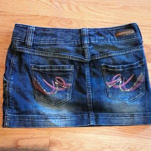 Jeweled Denim Express Mini skirt