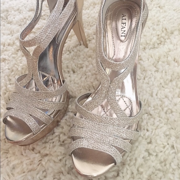 Gold metallic heels