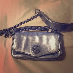 Silver/Charcoal Tory Burch cross body
