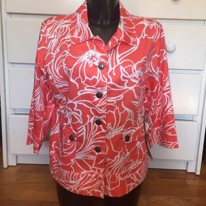 Peach and White Floral Jacket