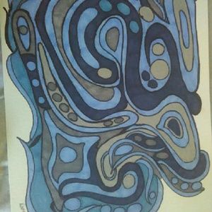 A Study of Blue and Gray Abstract drawing