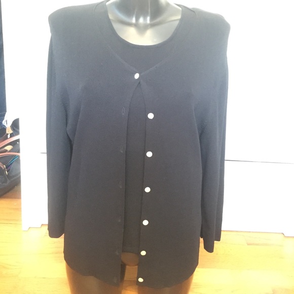 Black Cardigan and Tank Top Set