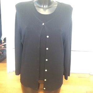 Black Cardigan and Tank Top Set