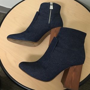 ZARA BOOTIES DENIM WITH CONTRAST HEEL