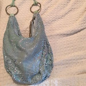 Pale blue shimmer purse
