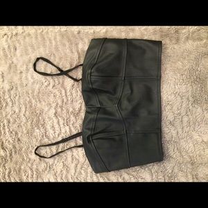 Express Faux Leather Crop/Bustier Top