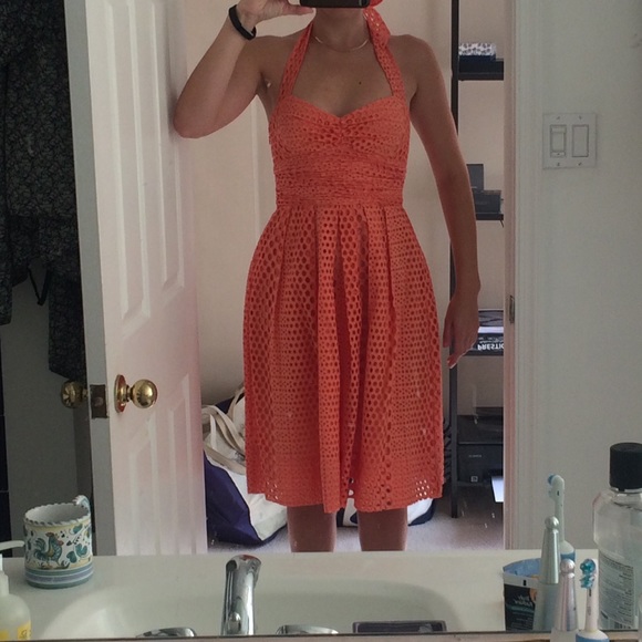 Orange Jack Rogers Eyelet Dress halter top Size 4