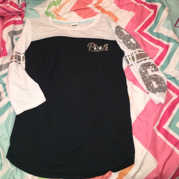 vs pink 3 quarter sleeve top