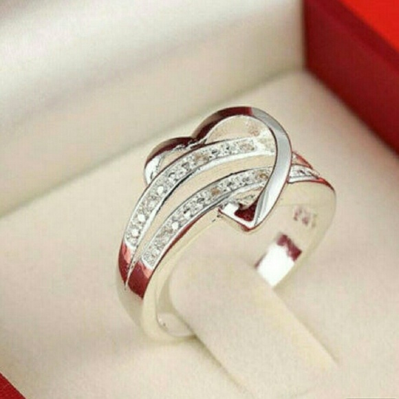 💜NIB Genuine Silver Heart CZ Ring 7, 8, or 9💜