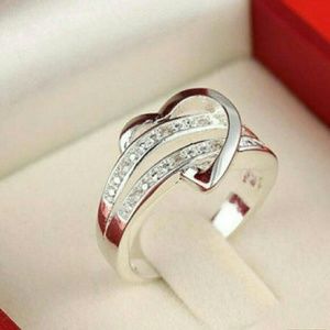 💜NIB Genuine Silver Heart CZ Ring 7, 8, or 9💜
