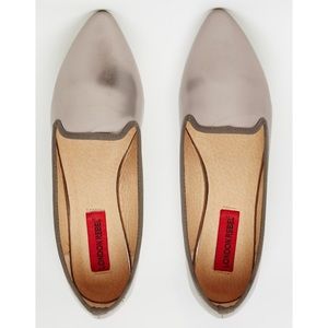 ASOS London Rebel Point Flat Shoes Pewter