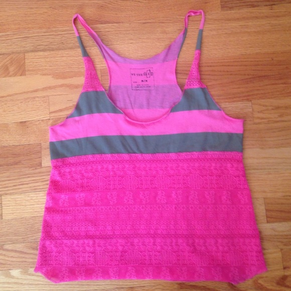 We The Free Striped Tank w/ Lace