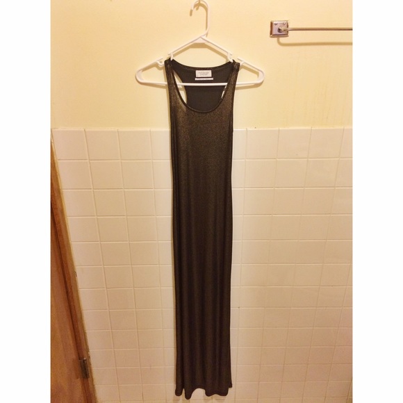 black/gold semi sheer body con dress