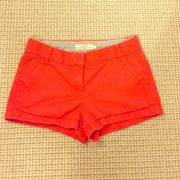 Red Jcrew Chino Shorts