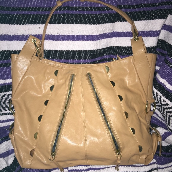 Olivia + Joy camel purse w/ front zippers