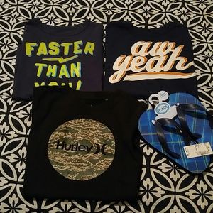 Bundle 3 T shirts 1 pair flip flops