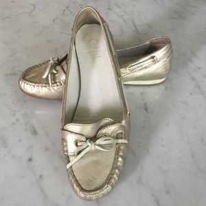 Cole Haan / Nike Air metallic gold boat shoes