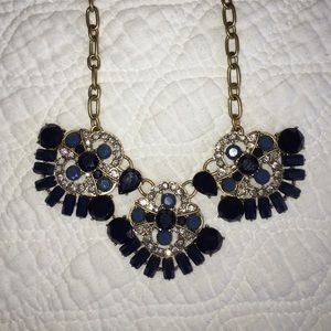 Navy blue statement necklace. NWT.