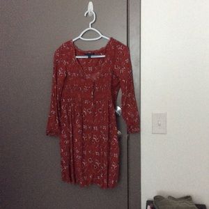 Red dress with flowers