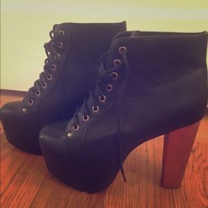 Never worn Jeffrey Campbell leather lita boot