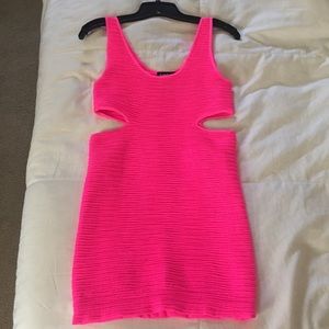 Bright pink Bebe dress