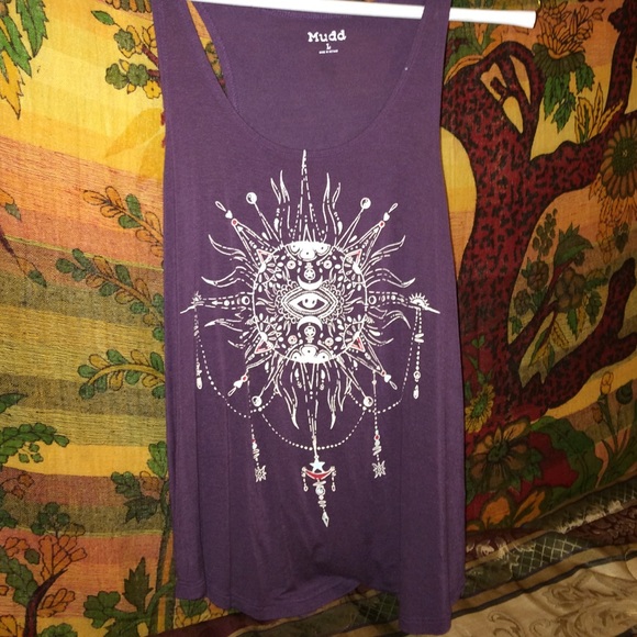 Dark purple hippie tank top