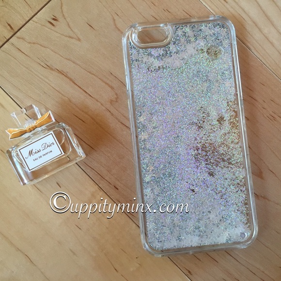 Uppity Minx Accessories - Silver Liquid Glitter iPhone 6/6 Plus case