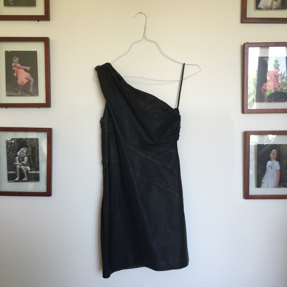 AllSaint black leather dress. Mini dress.
