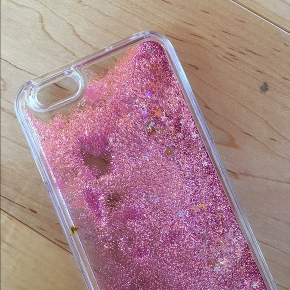🆕 🎉 HP🎉 Pink Liquid Glitter iPhone 6, 6+ Case - Picture 2 of 3