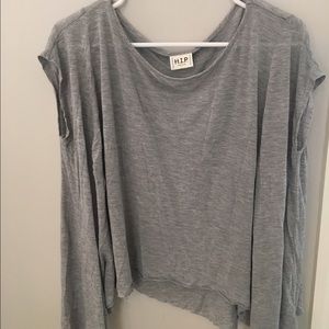 Gray flowy top