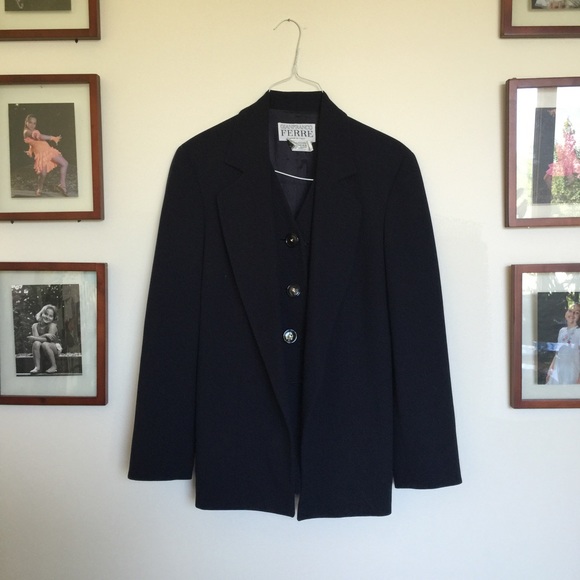 Dark jacket w build in vest Italian by Ferre.