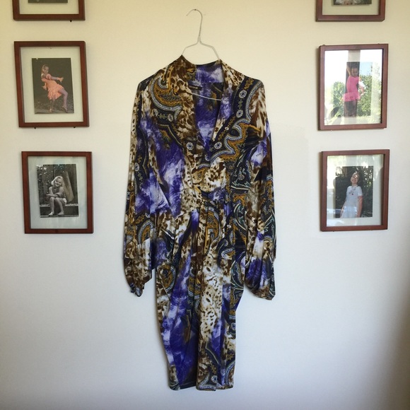 Roberto Cavalli kimono above knee stretch dress.