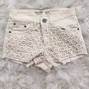 High rise floral embroidered shorts
