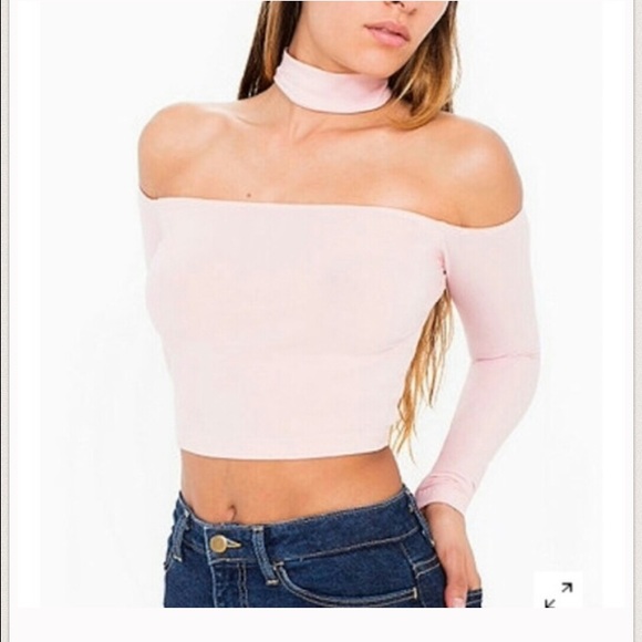 American Apparel Pink Choker Top