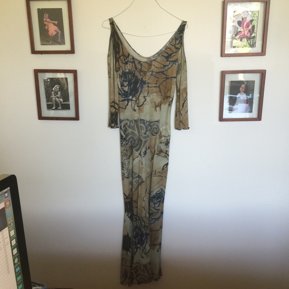 Roberta Cavalli long dress with open shoulders
