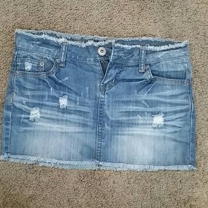 Blue asphalt jean skirt