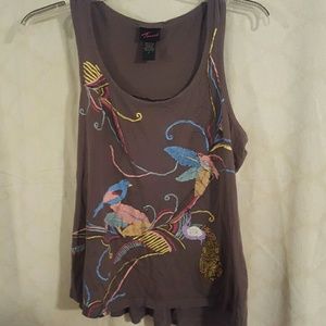 Torrid tank with bird design