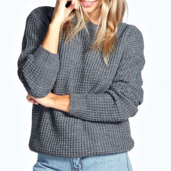 Boohoo Sweaters - Gray Knit Sweater