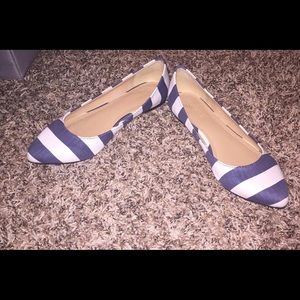 Blue and white flats