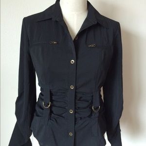 Express Sexy Black Button Up