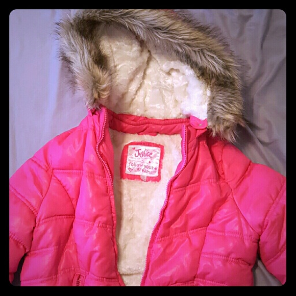 Justice girls pink jacket