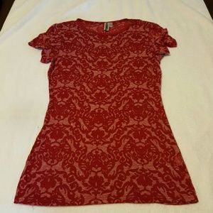 Red sheer top with cute pattern