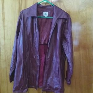 Burgandy faux leather jacket