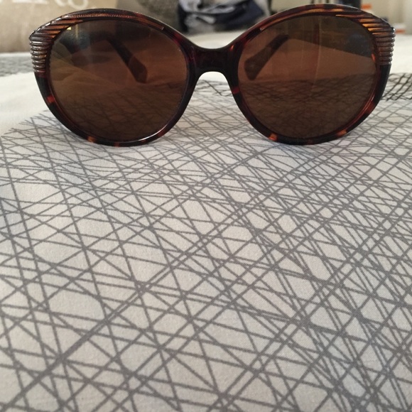 Round frame tortoise shell Cole Haan sunglasses