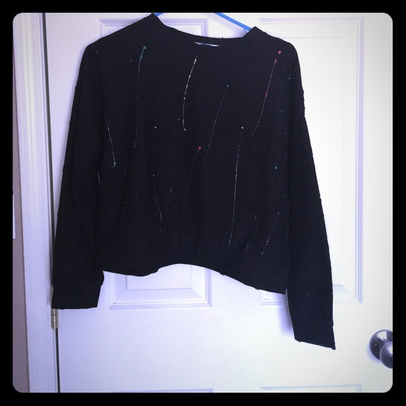 Cropped distressed , grunge , paint splatter