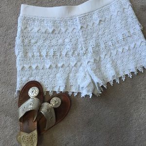 White crochet shorts