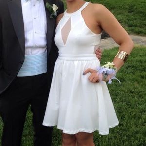 Diamond cut high neck dress