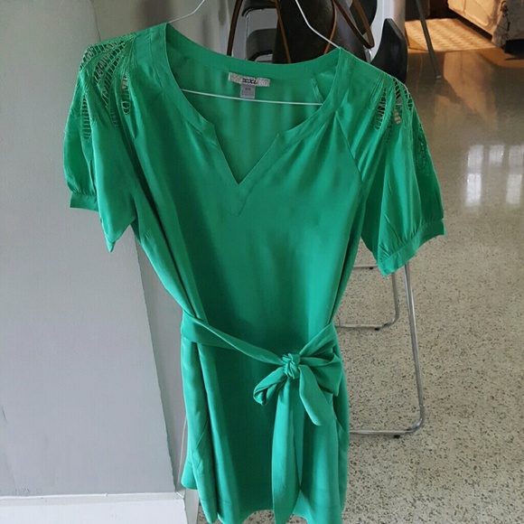 Kelly Green silk dress